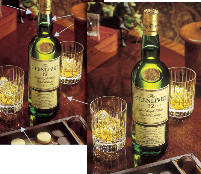 Seagrams Glenlivet Retouching Exmaple